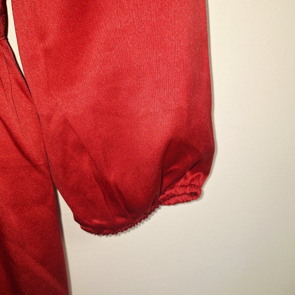 NWT Ivey City Co Mi Amor belted long sleeve red dress size XL party formal - Picture 7 of 12